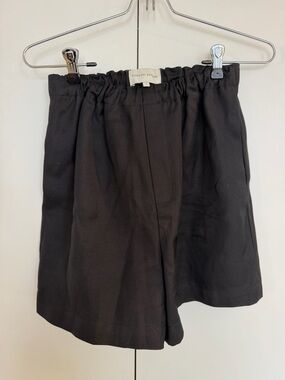 Loulou Studio Black Elastic Waist Shorts